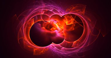 Soyut çok renkli fraktal ışık arkaplanı 3B görüntüleme