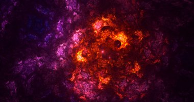 Soyut çok renkli fraktal ışık arkaplanı 3B görüntüleme