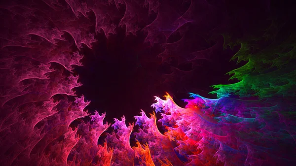 Renderização Abstrato Fundo Luz Fractal Multicolor — Fotografia de Stock