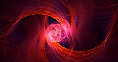 Parlak merkezli, soyut, çok renkli fraktal ışık arkaplanı oluşturuluyor