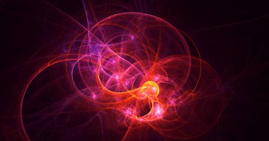 Parlak merkezli, soyut, çok renkli fraktal ışık arkaplanı oluşturuluyor