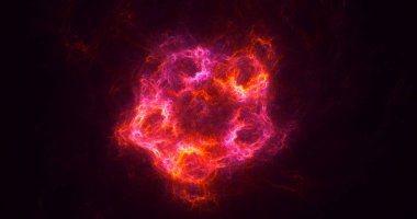 Parlak merkezli, soyut, çok renkli fraktal ışık arkaplanı oluşturuluyor