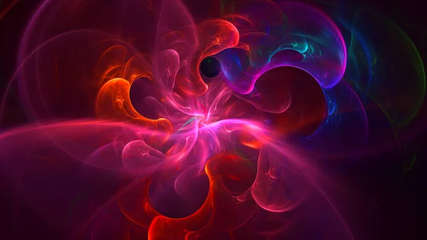 Rendering Abstract Multicolor Fractal Light Background — Stock Photo, Image