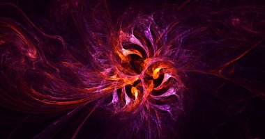 Soyut çok renkli fraktal ışık arkaplanı 3B görüntüleme