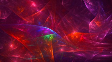 Soyut çok renkli fraktal ışık arkaplanı 3B görüntüleme