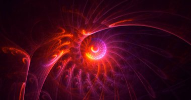 Soyut çok renkli fraktal ışık arkaplanı 3B görüntüleme