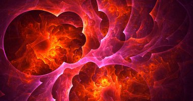 Soyut çok renkli fraktal ışık arkaplanı 3B görüntüleme