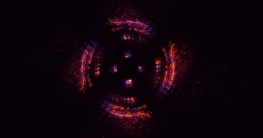 Soyut çok renkli fraktal ışık arkaplanı 3B görüntüleme