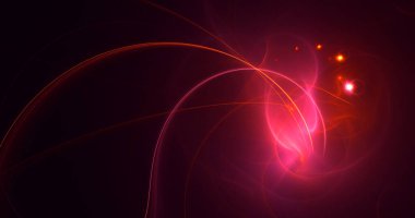 Soyut kırmızı fraktal ışık arkaplanı 3 boyutlu oluşturuluyor
