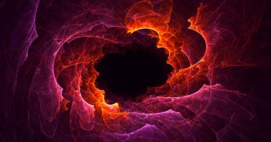 Soyut kırmızı fraktal ışık arkaplanı 3 boyutlu oluşturuluyor