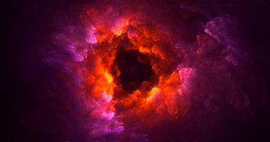 Soyut kırmızı fraktal ışık arkaplanı 3 boyutlu oluşturuluyor