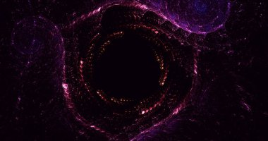 Soyut kırmızı fraktal ışık arkaplanı 3 boyutlu oluşturuluyor