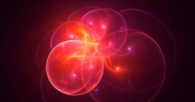 Soyut çok renkli fraktal ışık arkaplanı 3B görüntüleme