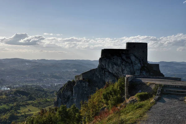 Srebrenik, Bosnia and Herzegovina - 10 04 2020 : Photography of oldest Bosnian castle in Srebrenik