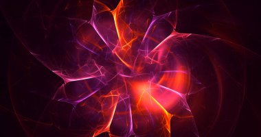 Soyut çok renkli fraktal ışık arkaplanı 3B görüntüleme