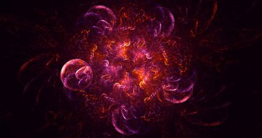 Soyut çok renkli fraktal ışık arkaplanı 3B görüntüleme