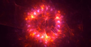 Soyut çok renkli fraktal ışık arkaplanı 3B görüntüleme