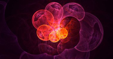 3B soyut renkli fraktal ışık arkaplanı oluşturma