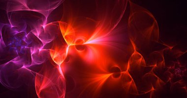 3B soyut renkli fraktal ışık arkaplanı oluşturma