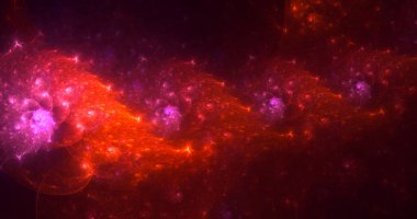 3B soyut renkli fraktal ışık arkaplanı oluşturma