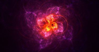 Soyut çok renkli fraktal ışık arkaplanı 3B görüntüleme