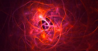 Soyut kırmızı fraktal ışık arkaplanı 3 boyutlu oluşturuluyor