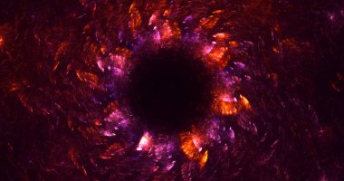 Soyut kırmızı fraktal ışık arkaplanı 3 boyutlu oluşturuluyor