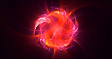 Soyut kırmızı fraktal ışık arkaplanı 3 boyutlu oluşturuluyor