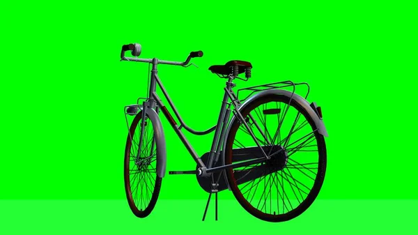 Gammal Cykel Framför Grön Bakgrund — Stockfoto