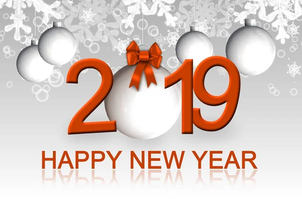 Mutlu Yeni Yıl Tebrik Kartı Çizim 2019 — Stok fotoğraf