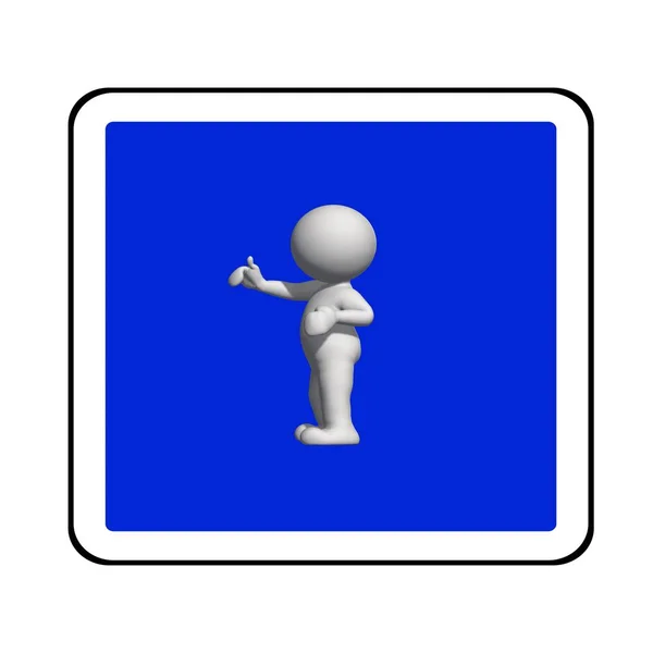 Straßenschild Weißer Mann Auf Blauem Schild Zeigt Gut — Stockfoto