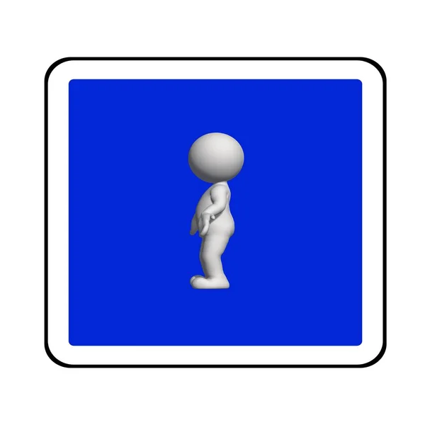 Πινακίδα Λευκό Άνθρωπος Στο Μπλε Σύμβολο Δείχνει Καμία Ιδέα — Φωτογραφία Αρχείου