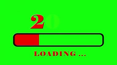İlerleme çubuğu gösterilen yükleme 2019 yeni yılın - yeşil ekran