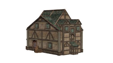 Ortaçağ ambar - beyaz bir arka plan üzerinde izole