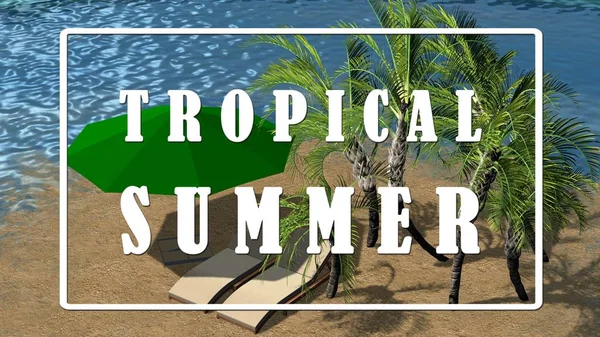 Texto Verão Tropical Conceito Destino Férias Férias Luxo Como Bela — Fotografia de Stock