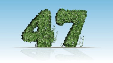 Sayı 47 yeşil sarmaşık yaprakları oluşturuldu
