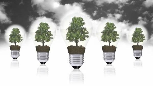 Megújuló Energia Koncepció Zöld Energia Szimbólum Izolált Sötét Háttérben — Stock Fotó