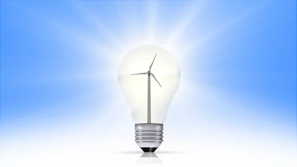 Concepto Energía Renovable Símbolo Energía Verde Aislado Sobre Fondo Azul — Foto de Stock