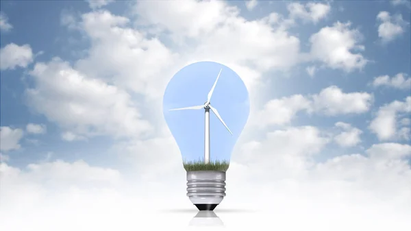 Concepto Energía Renovable Símbolo Energía Verde Aislado Sobre Fondo Cielo — Foto de Stock