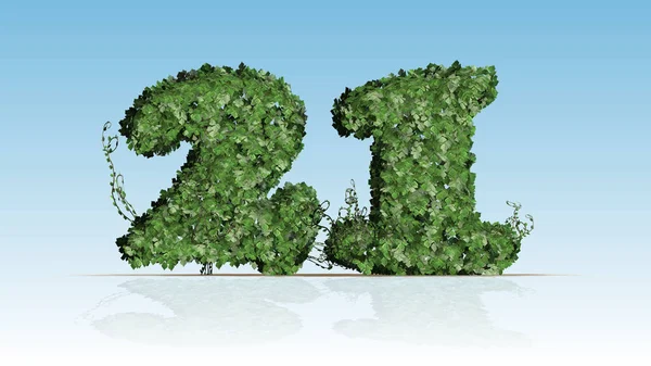 Number Created Green Ivy Leaves — Stock Photo, Image