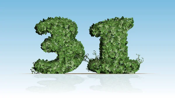 Number Created Green Ivy Leaves — Stock Photo, Image