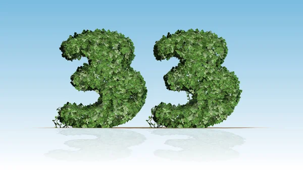 Number Created Green Ivy Leaves — Stock Photo, Image