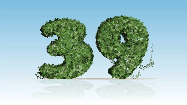 Number Created Green Ivy Leaves — Stock Photo, Image