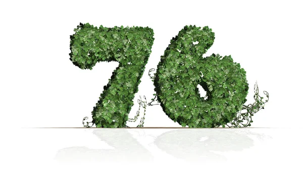 Αριθμός Που Δημιουργήθηκε Από Πράσινα Φύλλα Κισσός Απομονώνονται Λευκό Φόντο — Φωτογραφία Αρχείου