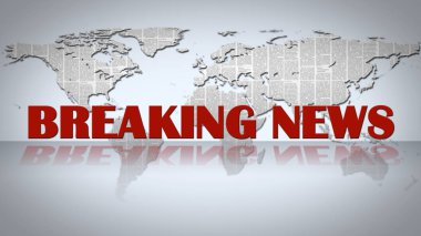 Son dakika haber yazı soyut dünya haritası - Dünya küre arka plan önünde