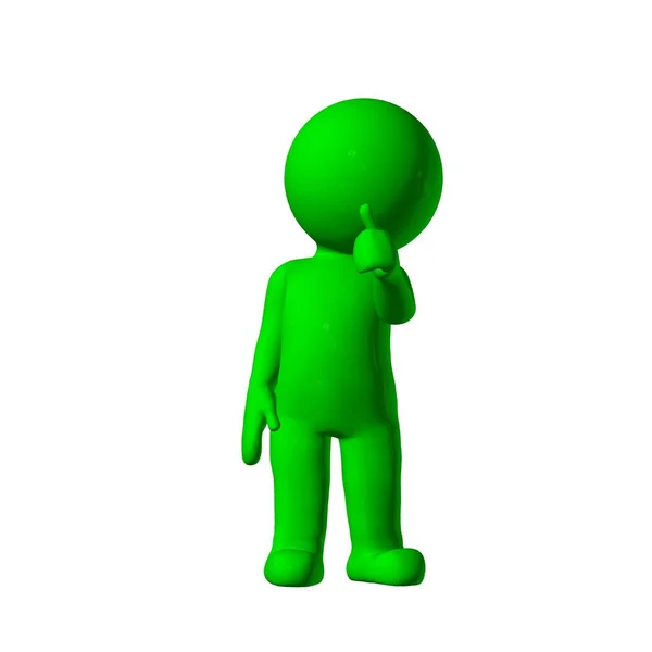 Green People Agree Geïsoleerd Witte Achtergrond — Stockfoto