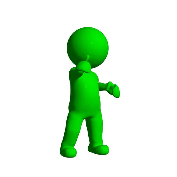 Green People Bom Isolado Fundo Branco — Fotografia de Stock