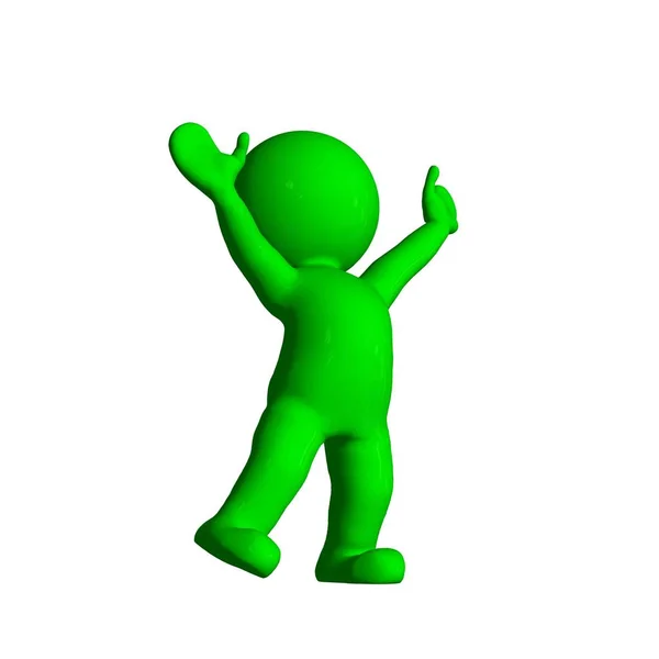 Green 3D People - Lift - isolated on white background