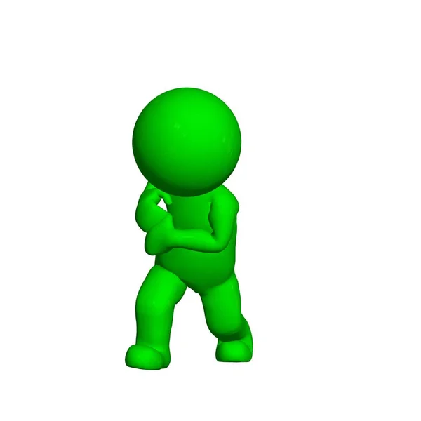 Green People Pull Something Isolated White Background — Stock Photo, Image