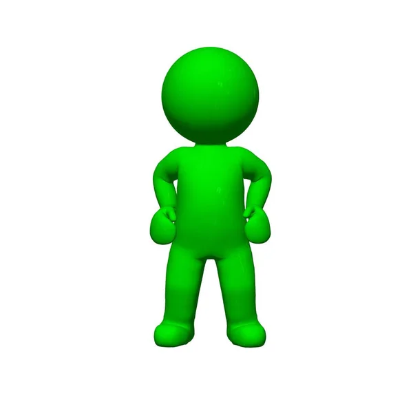 Grüne Personen Stehen Isoliert Auf Weißem Hintergrund — Stockfoto